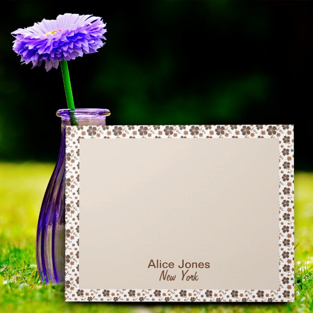 Dunkelbraune Muster braune natürliche Blume Notizblock (Von Creator hochgeladen)