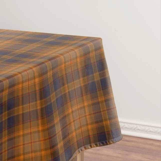 Dunkelbraune Orangentartan kariert Tischdecke (Beispiel)