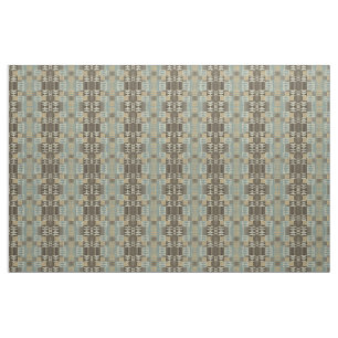 Dunkelbraune Taupe Beige Meeresfrüchte Grün Ethnic Stoff