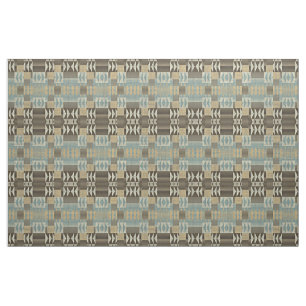 Dunkelbraune Taupe Beige Meeresfrüchte Grün Ethnic Stoff
