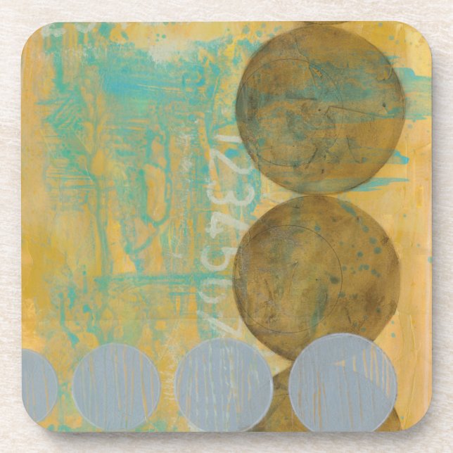 Dunkelbraune und graue Kreise mit Zahlen Getränkeuntersetzer (Vorderseite)