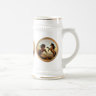 Dunkelbraune und hellbraune Friesen Bierglas