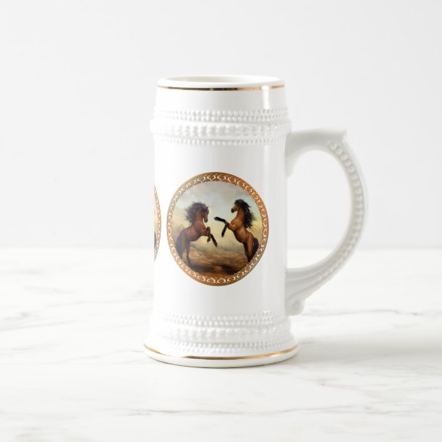 Dunkelbraune und hellbraune Friesen Bierglas (Rechts)