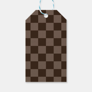 Dunkelbraune und ruhige Checkerboard Geschenkanhänger