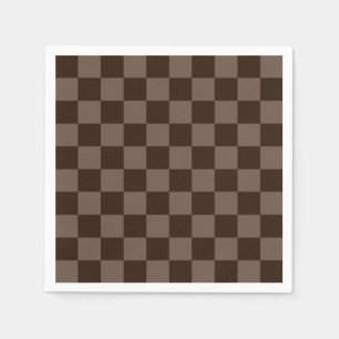 Dunkelbraune und ruhige Checkerboard Serviette