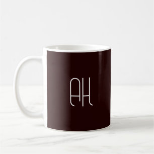 Dunkelbraune und weiße benutzerdefinierte Initiale Kaffeetasse