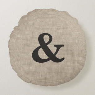 Dunkelbrauner Ampersand Rundwurfkissen Rundes Kissen