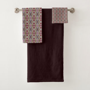 Dunkelbrauner Solid mit Pattern-Touch Badhandtuch Set