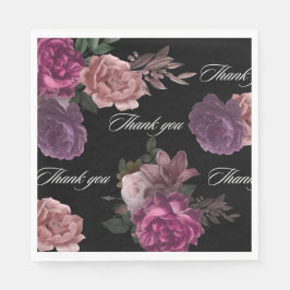 Dunkelbraunes, blumenschwarzes Brautparty Serviette