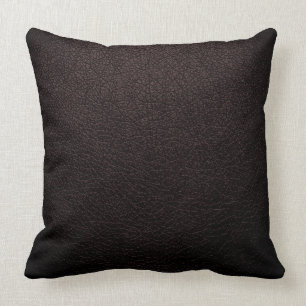 Dunkelbraunes elegantes Leder-Look Kissen