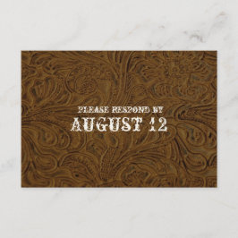Dunkelbraunes Leder Hochzeit RSVP mit Umschlägen Karte