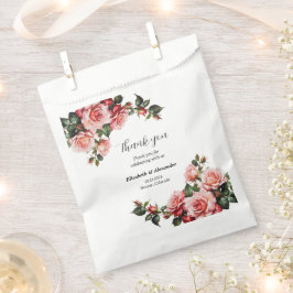 Dunkelbraunes Rosa und rote Rosen Hochzeit Geschenktütchen