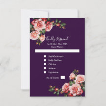 Dunkelbraunes Rosa und rote Rosen lila Hochzeit