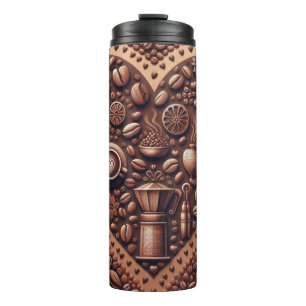 DUNKELBROWN KAFFEE-BÄNDE IN HERZFORM THERMOSBECHER