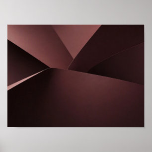 Dunkelburgunder Fließende Kurven Minimalistischer Poster