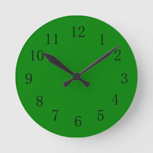 Dunkelere Tiefen Erde Tone grüne Farbenwand Runde Wanduhr