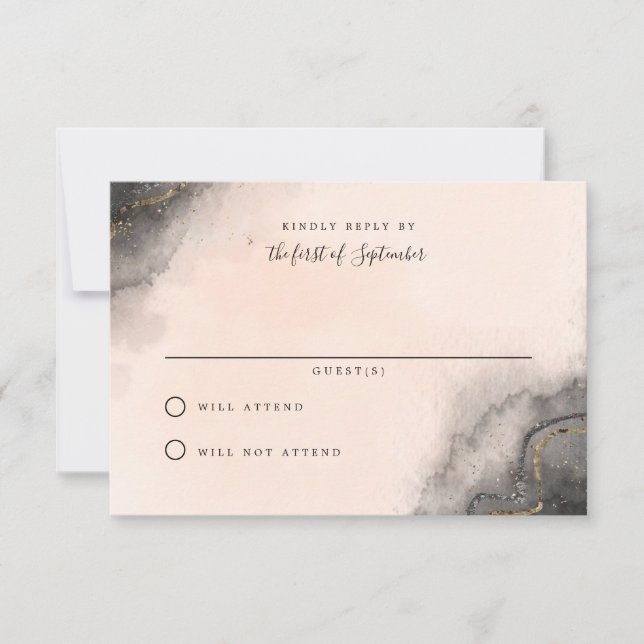 Dunkelfarben-Hochzeitungs-RSVP-Karten RSVP Karte (Vorderseite)