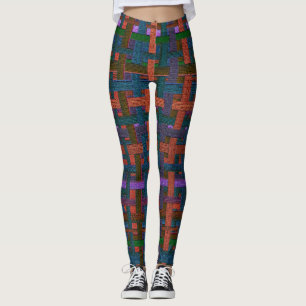 Dunkelfarben "kariert" im Stoff- oder Leinwand-Loo Leggings