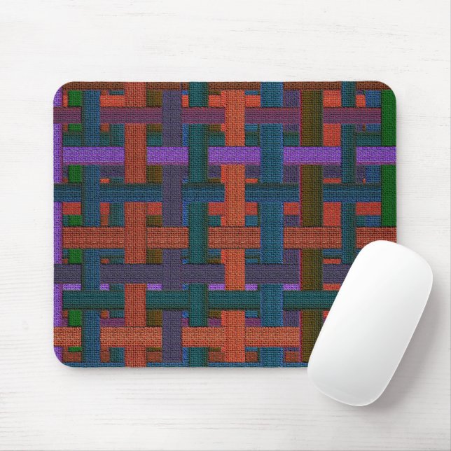Dunkelfarben "kariert" im Stoff- oder Leinwand-Loo Mousepad (Mit Mouse)