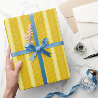 Dunkelgelb & Gelb Dicke und Dünne Streifen Geschenkpapier