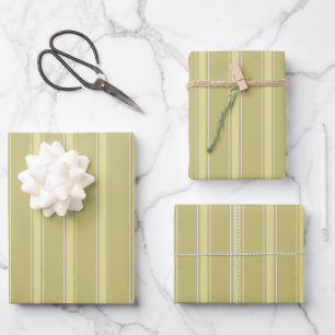 Dunkelgelb und gelbe Streifen Geschenkpapier Set