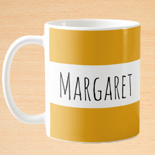 Dunkelgelber Individuelle Name Personalisiert Kaffeetasse
