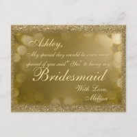 Dunkelgoldener Glitzer - Werden Sie meine Bridesma