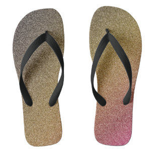 Dunkelgoldfarbene glänzende Glitzer, Pair of Flip Flops