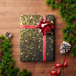 Dunkelgoldgelbe Imitate Glitzer Glitzern Geschenkpapier