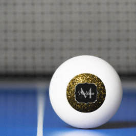 Dunkelgoldgelbe Imitate Glitzer Glitzern Monogram Tischtennisball