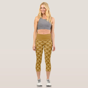 Dunkelgoldgelber falscher Glitter funkelt Romantis Capri Leggings