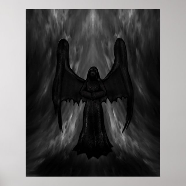 Dunkelgothisches Engelposter Poster (Vorne)