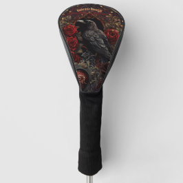Dunkelgotische Beauty-Rote Rosen Black Crow Raven  Golf Headcover