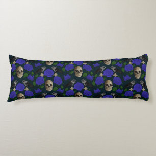 Dunkelgotische grungy Rose Vines Raven Skull blue Seitenschläferkissen