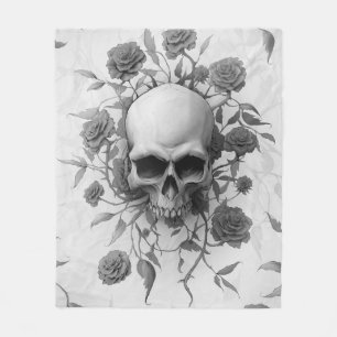 Dunkelgotische Rose Fleecedecke