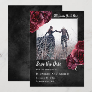 Dunkelgotische Rose Save the Date