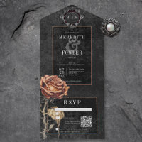 Dunkelgotische Schwarz/Graurost Rose QR Code