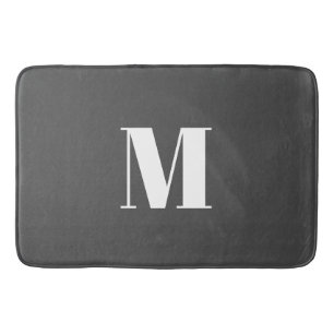 Dunkelgrau Anfangsbuchstaben Monogram modern Badematte