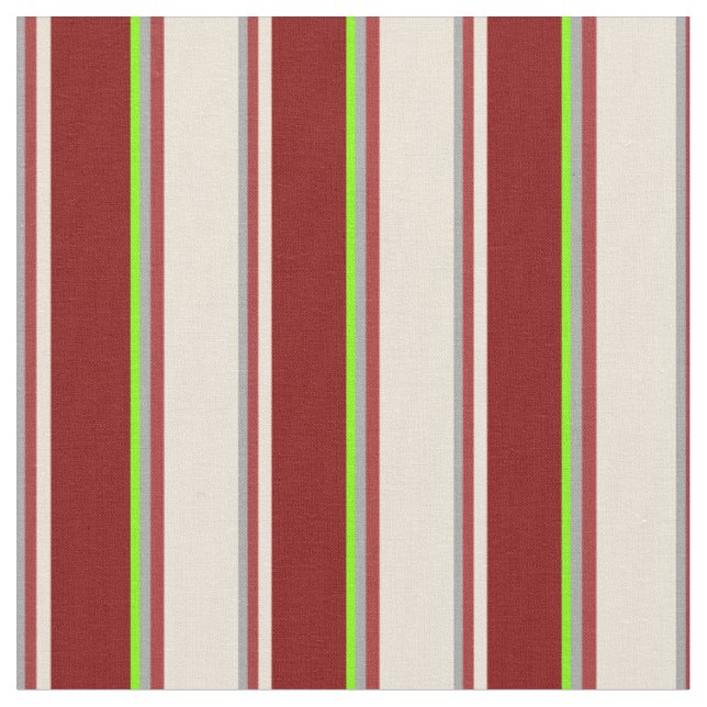Dunkelgrau, Braun, Bisque, Maroon & Chartreuse Stoff (Nahaufnahme)