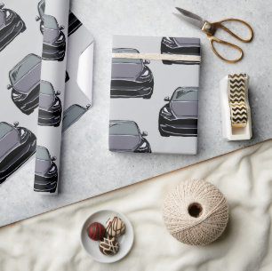 Dunkelgrau-Elektrofahrzeug SUV Auto grau Hintergru Geschenkpapier