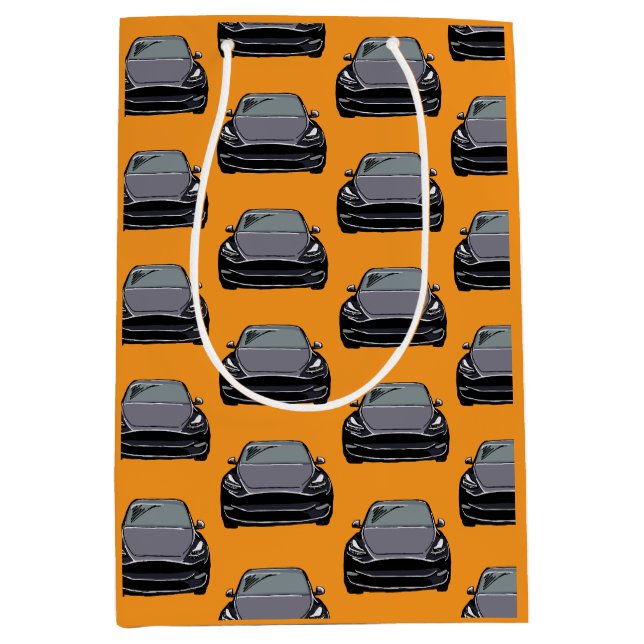 Dunkelgrau Elektrofahrzeug SUV Orange Mittlere Geschenktüte (Vorderseite)