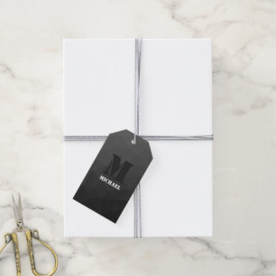 Dunkelgrau-Gefälle geometrische Maschenöffnung Mon Geschenkanhänger
