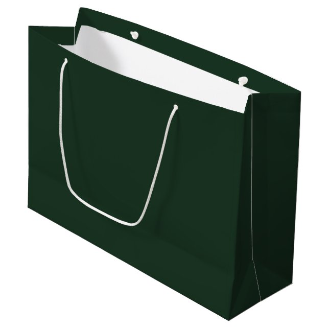 Dunkelgrau Grün Große Geschenktüte (Vorderseite Schrägansicht)