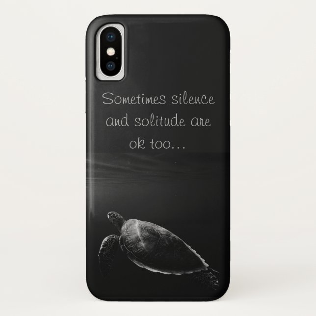 Dunkelgrau iPhone Case Schwimmen Schildkröte, Stil (Rückseite)