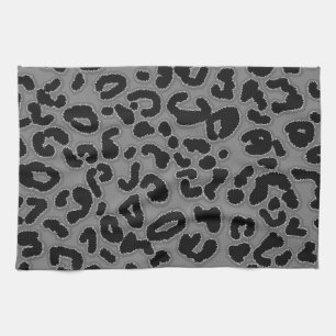 Dunkelgrau-Leopard-Tierdruck Handtuch