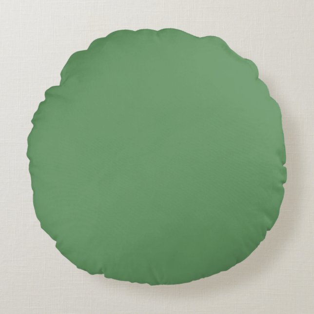 Dunkelgrau mattiert Grüne schlichte Farbe Maßgesch Rundes Kissen (Vorderseite)