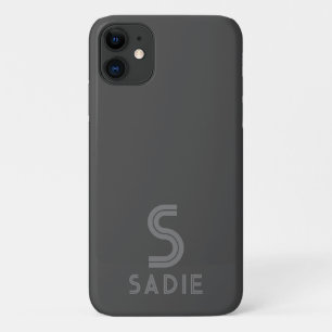 Dunkelgrau Monogram Name Bold Minimal Modern Simpl Case-Mate iPhone Hülle