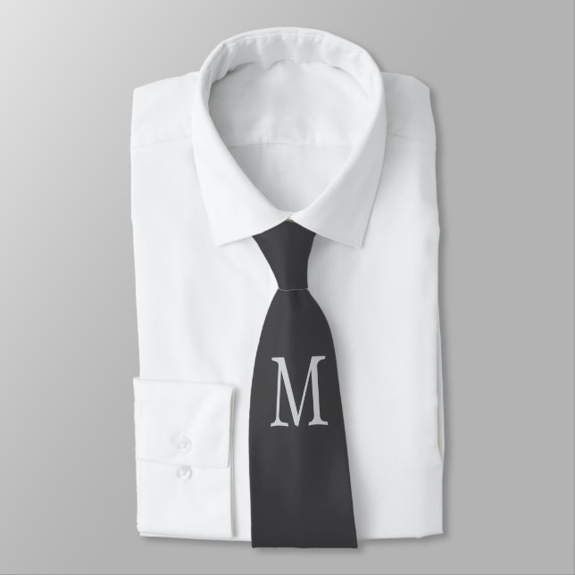 Dunkelgrau-Monogramm-Sondergeschenk Belogene Krawatte (Gebunden)