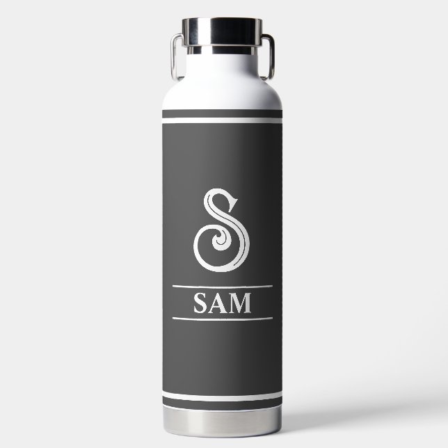 Dunkelgrau monogrammiert  trinkflasche (Vorderseite)