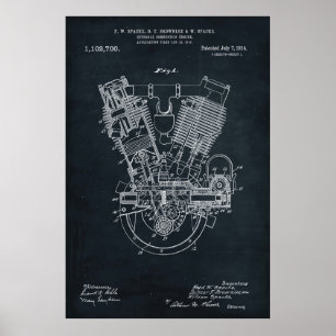 Dunkelgrau   Patent für den Motor von Verbrennungs Poster